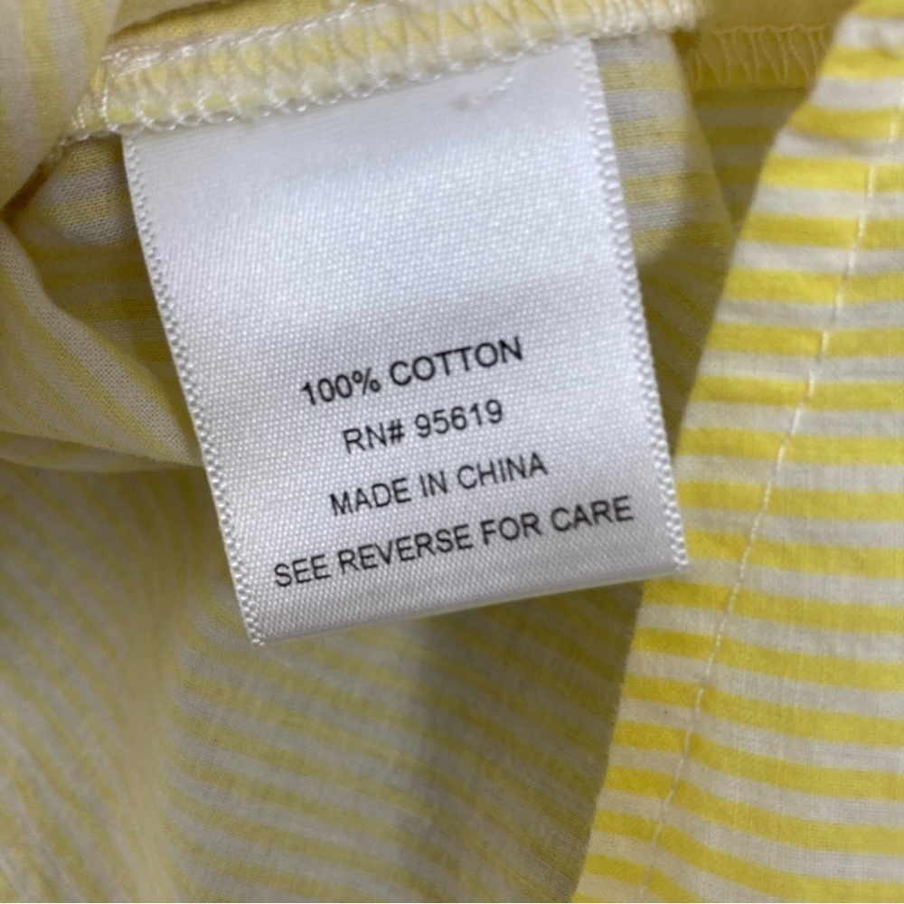 Fever Boho Peasant Blouse with Embroidered Bell Sleeves Yellow White Striped L - Picture 14 of 16